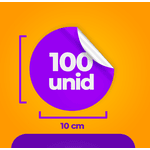 100 Unidades - Adesivo Vinil (10x10cm)