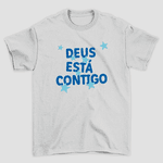 Camiseta Básica Deus Está Contigo
