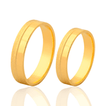 Par de Alianças 3mm em Ouro 18K - Polida e Diamantada
