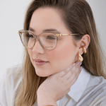 Óculos para Grau Swarovski - Bege Translúcido