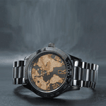Relógio Analógico Michael Kors - Mapa Mundi Preto/Dourado