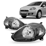 Farol Punto 2008 á 20012 - Máscara Cinza - Importado