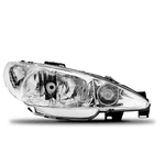 Farol Peugeot 2006 Cromado De 2004 á 2008 - Lente Lisa Importado
