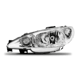Farol Peugeot 2006 Cromado De 2004 á 2008 - Lente Lisa Importado