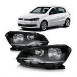 Farol Gol, Voyage e Saveiro G6 2013 á 2016 - Máscara Preta - Foco Duplo