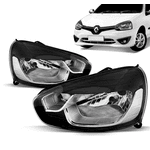 Farol Renault Clio 2013 á 2016 - Máscara Preta