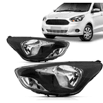 Farol Ford Ka 2015 á 2018 - Máscara Preta - Importado