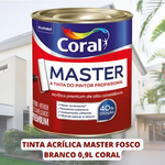 Tinta Acrilica Master Branco 0,900ml Coral 