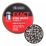 Chumbinhos JSB Exact King Heavy Diabolo 6,35mm Peso médio: 2,20g / 33,95 gr lata com 150 pçs