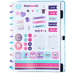 Caderno Universitário Glitter Oceano 80 Folhas CIGD4136 Caderno Inteligente