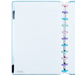 Caderno Universitário Glitter Oceano 80 Folhas CIGD4136 Caderno Inteligente
