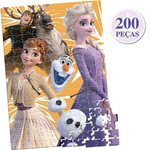 Quebra-Cabeça 200 Peças Frozen 8033 Toyster | Diversão com Elsa, Anna e Olaf