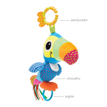Chocalho Pelúcia Tucano Zuzu Atividades 7423 Buba | Brinquedo Sensorial Sortido para Bebês