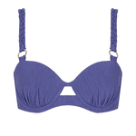 TOP COM BOJO E ALÇA TRANÇA TEXTURIZADO AZUL LUZEIRO