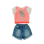 CONJUNTO SHORT E CROPPED GABRIELA AQUARELA 