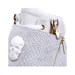 Tenis Sneaker Bawmi Cano Alto Feminino Branco com Caveira