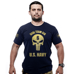 Camiseta Militar Gold Line Punisher Seal Team Six Azul