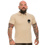 Camiseta Gola Polo Bege Punisher