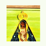 QUADRO N SRA APARECIDA QUILLING MARROM 23 X 23 CM