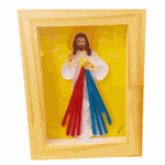 QUADRO JESUS MISERICORDIOSO QUILLING PINUS 18 X 18 CM