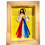QUADRO JESUS MISERICORDIOSO QUILLING PINUS 18 X 18 CM