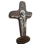 Crucifixo de Mesa MDF Cruz da Unidade -Niquelada 