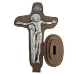 Crucifixo de Mesa MDF Cruz da Unidade -Niquelada 