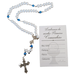 Lembrança de Eucaristia - Terço com cartão Azul