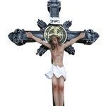 Crucifixo Resina -Medalha São Bento - 24 cm