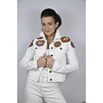 Jaqueta Jeans Off White Modelo Alexandria
