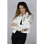 Jaqueta Jeans Off White Modelo Eslovênia Pronta Entrega