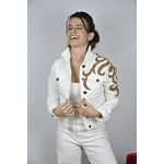 Jaqueta Jeans Off White Modelo Ravello