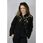 Jaqueta Jeans Preta Modelo Malta