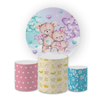 Kit Capas Painel Redondo + Trio Cilindros Chá Revelação Ursinhos