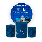Kit Capa Painel Redondo + Trio Tema Cilindros Dia Dos Pais 