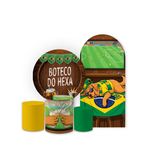 Combo Capa Painel Redondo + Trio Cilindro + Romano Veste Fácil Copa do Mundo Brasil Boteco do Hexa