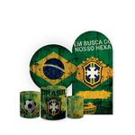 Combo Capa Painel Redondo + Trio Cilindro + Romano Veste Fácil Copa do Mundo Nosso Hexa