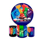 Kit Painel + Trio Cilindros Divertidamente Inside Out Festa Infantil Menina Menino