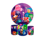 Kit Painel + Trio Cilindros Divertidamente Inside Out Festa Infantil Menina Menino