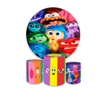 Kit Painel + Trio Cilindros Divertidamente Inside Out Festa Infantil Menina Menino
