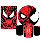 Kit Casadinho Capa Painel + Trio Capa Cilindros Tema Venom Vermelho e Preto