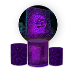 Kit Capa Painel Redondo + Trio Cilindros Decoração Aniversário Minecraft Desenho