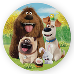 Capa Painel Redondo Decorativo Tema Cão e Gato Decoração Pets
