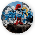 Painel Redondo Decorativo Smurf
