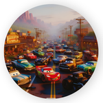 Painel Redondo Decorativo Carros Mcqueen