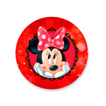 Capa Painel Redondo Minnie Rosa e Dourado