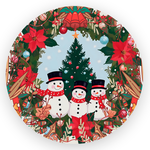 Capa Painel Redondo 1,5x1,5 de Festa Veste Fácil Sublimados Malha New Tema Natal Papai Noel Decoração Natalina