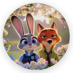 Painel Redondo Decorativo Zootopia