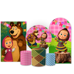 Kit Capa Painel Completo Decoração Festa Tema Marsha e o Urso