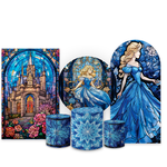 Kit Capa Painel Completo Decoração Festa Princesa Cinderela
